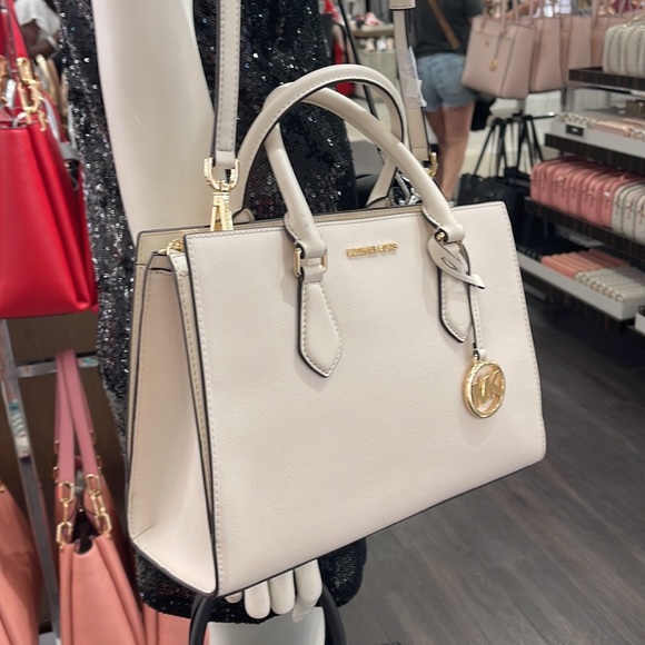 Michael Kors Sheila Medium Center Zip Satchel Crossbody Bag
Light Cream 
NWT - Picture 8 of 16